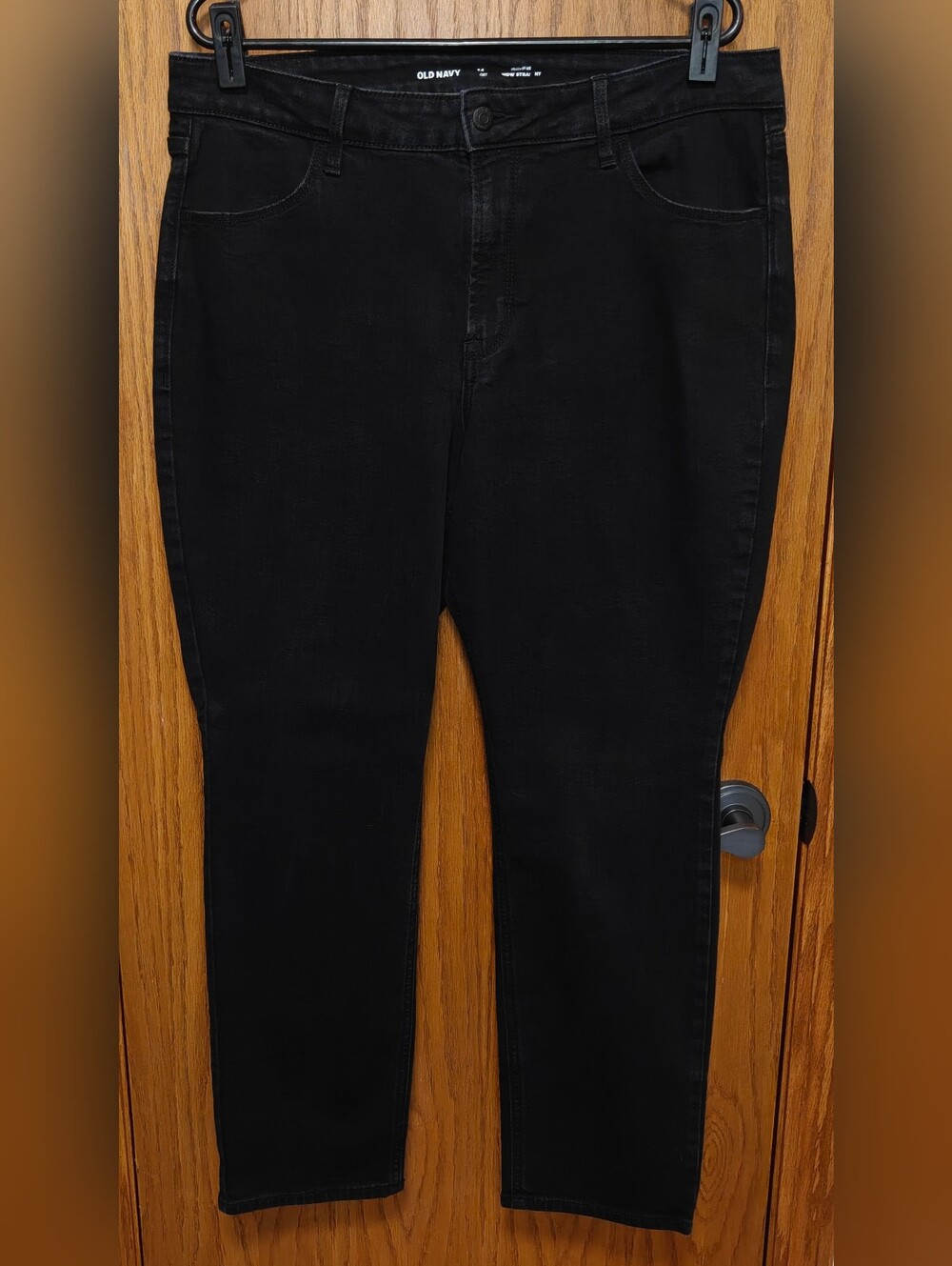 Women's Old Navy Black High Rise Wow Straight Jeans, Size 14 Short